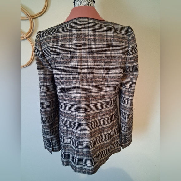 Rebecca Taylor Plaid Double-Breasted Jacket Size 6 / P2P 19 - Picture 8 of 14